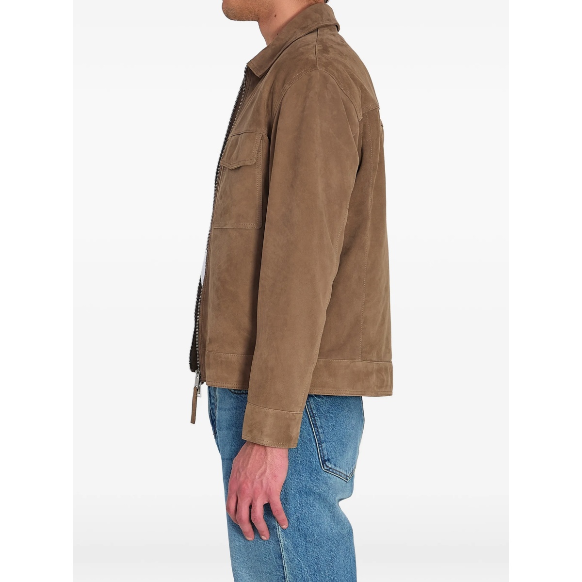 flap-pocket kale suede jacket - Img 4