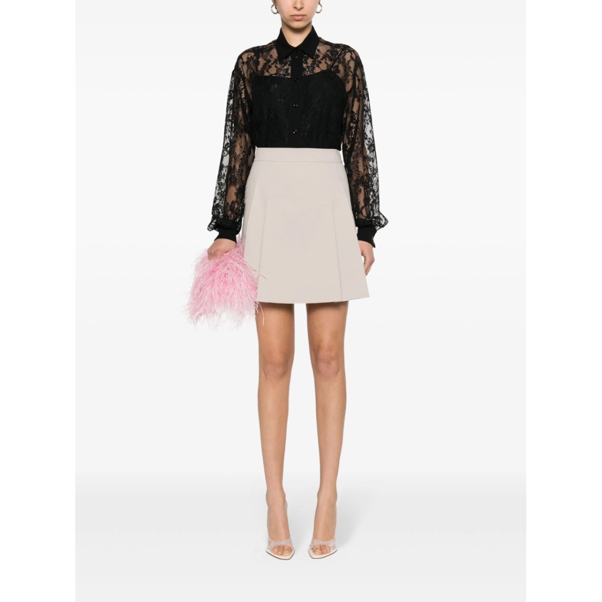 floral-lace button-up shirt - Img 2
