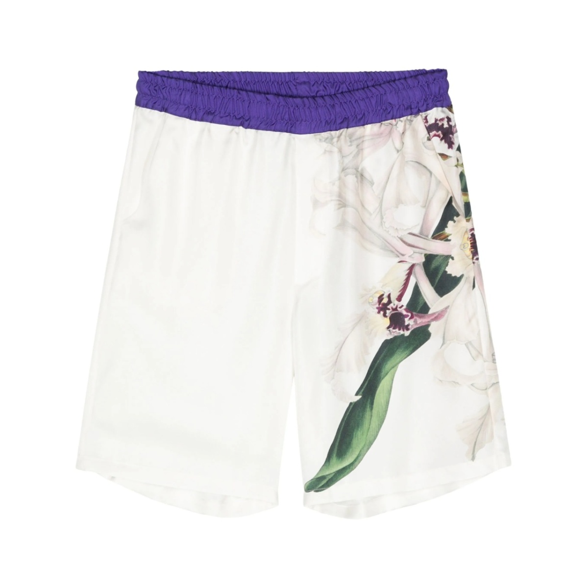 floral-print silk shorts