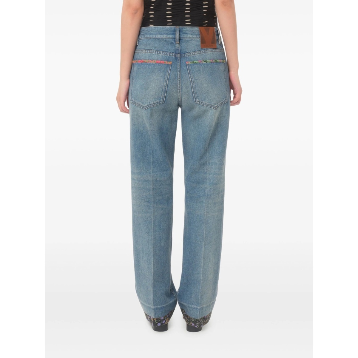 floral-trim jeans - Img 3