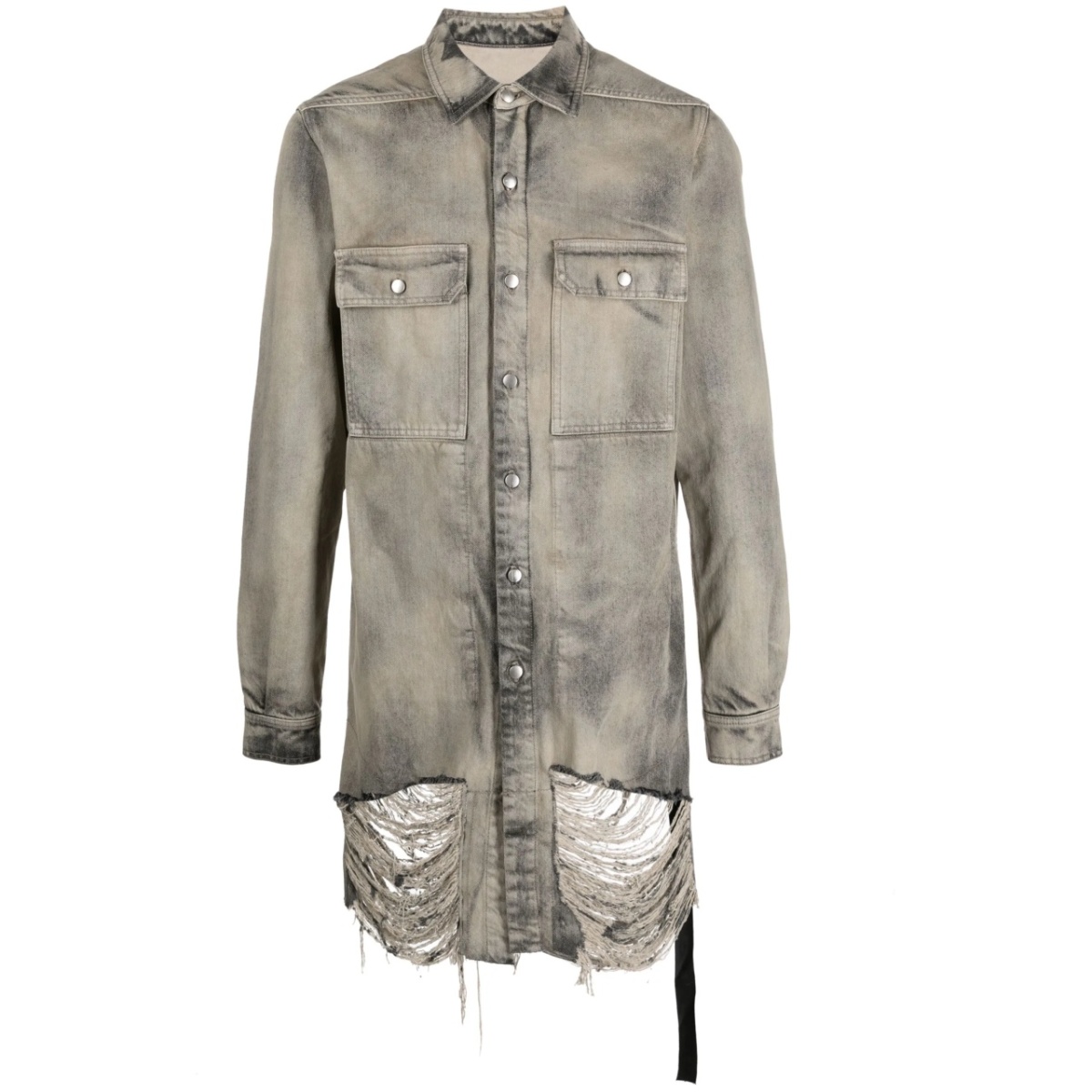 frayed distressed-effect denim jacket
