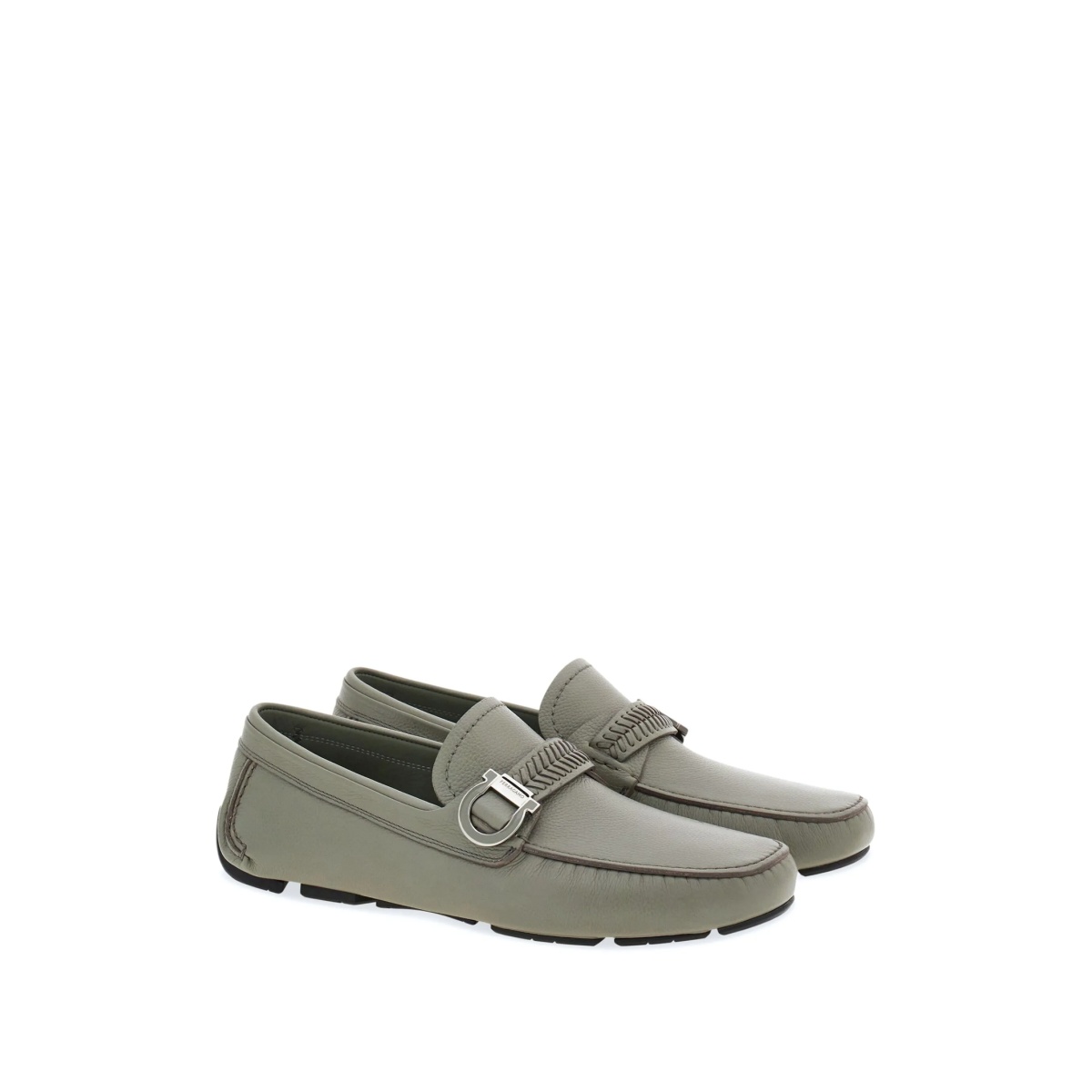 Gancini-plaque leather driver shoes - Img 2