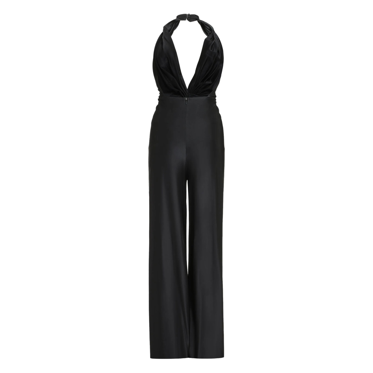 gathered open-back jumpsuit