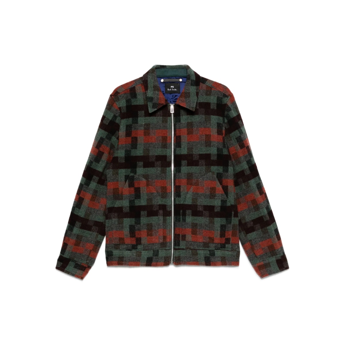 geometric-pattern wool jacket