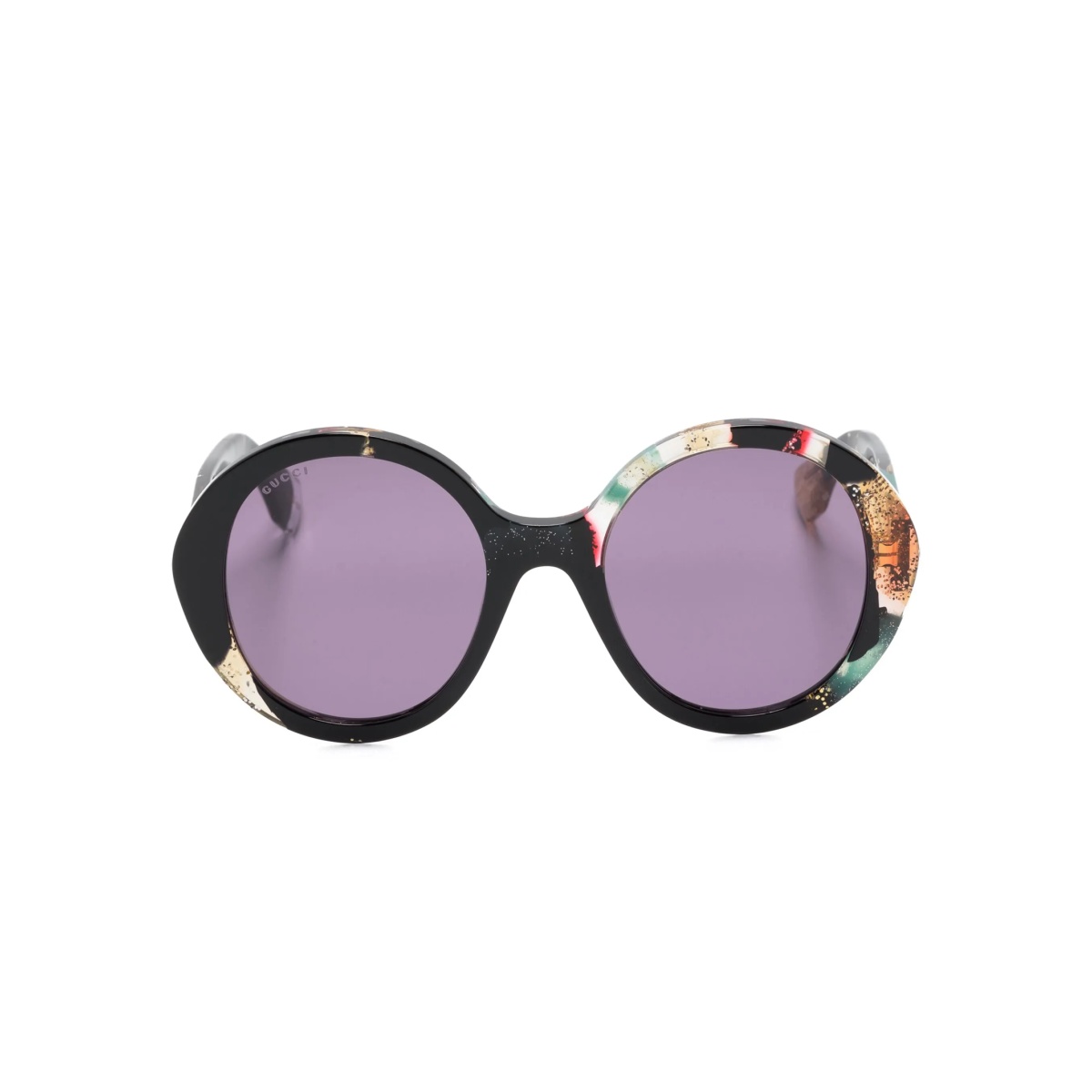 glittered round-frame sunglasses