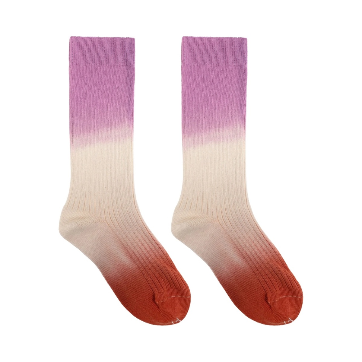 gradient ribbed-knit socks