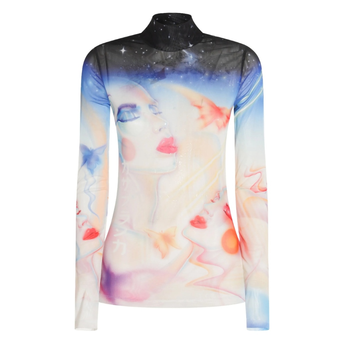 graphic-print long-sleeve top