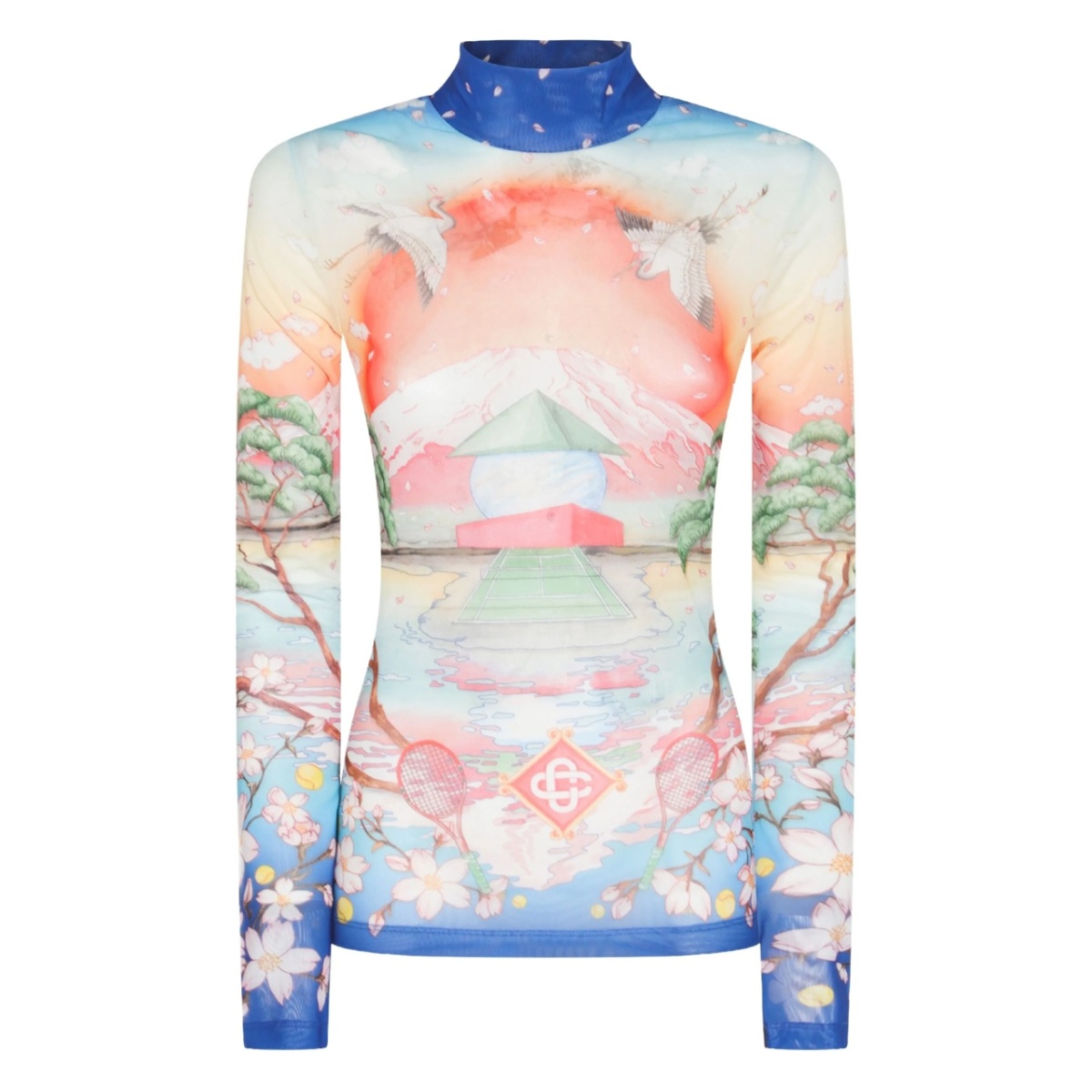 graphic-print long-sleeve top