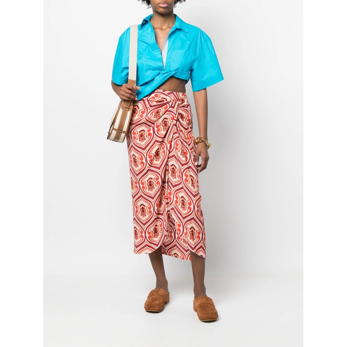 graphic-print sarong skirt - Img 2