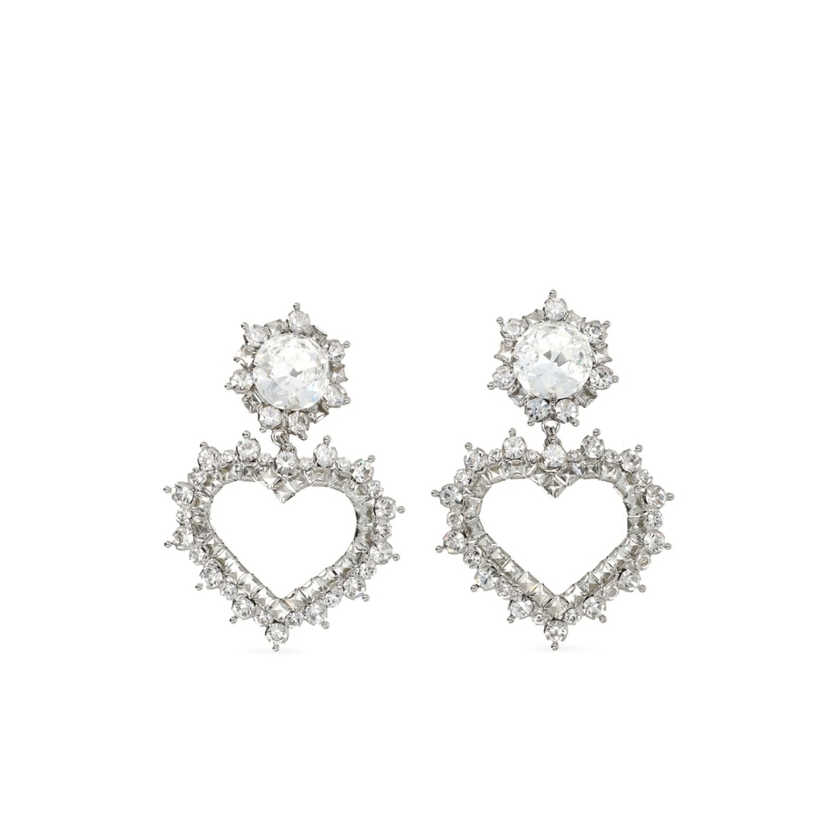 heart-motif drop earrings