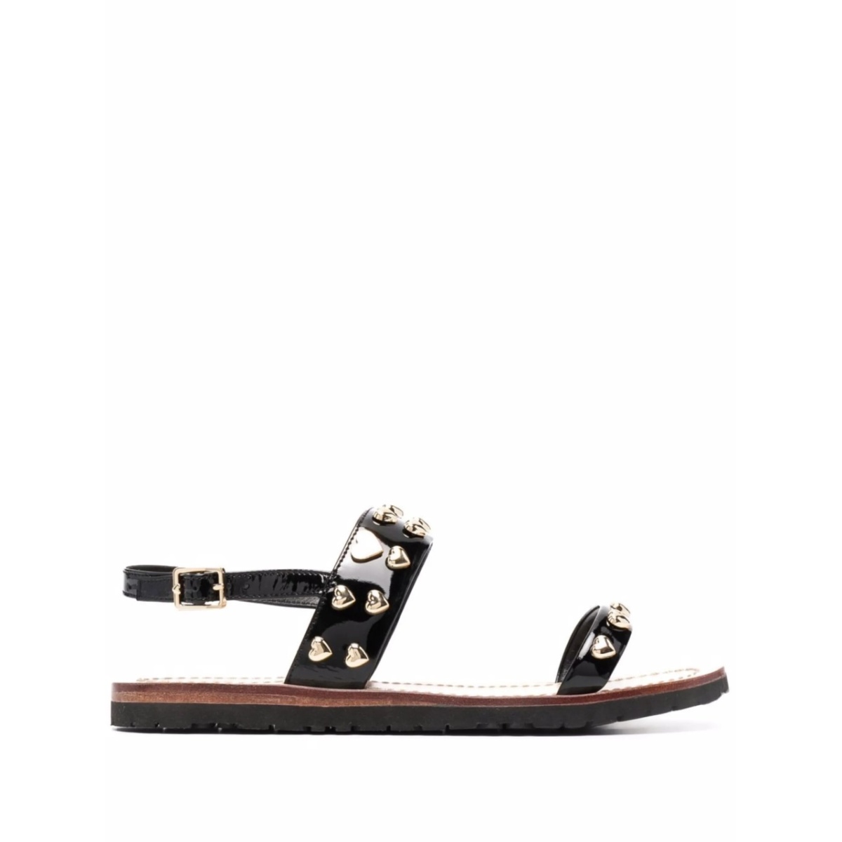 heart-stud flat sandals