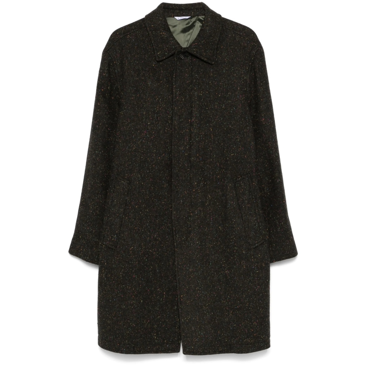 herringbone-pattern coat