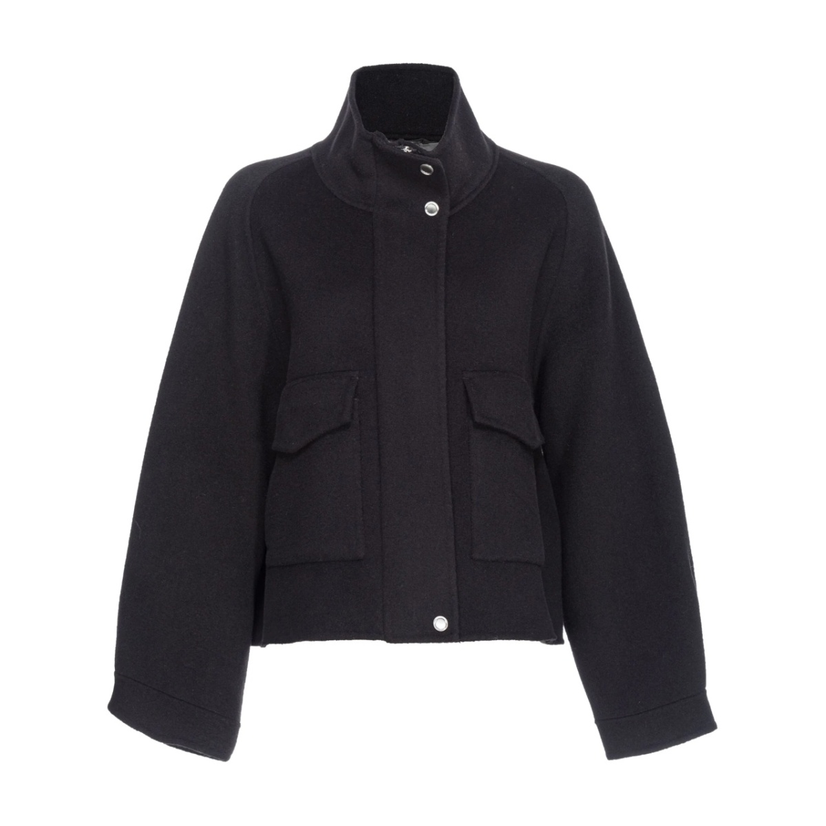high-neck wool jacket