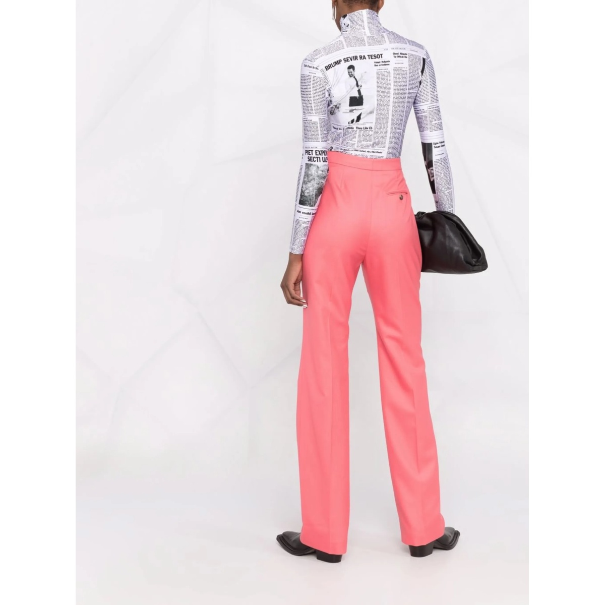 high-waisted tailored wool trousers - Img 4