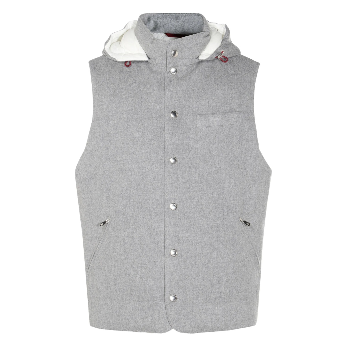 hooded buttoned gilet
