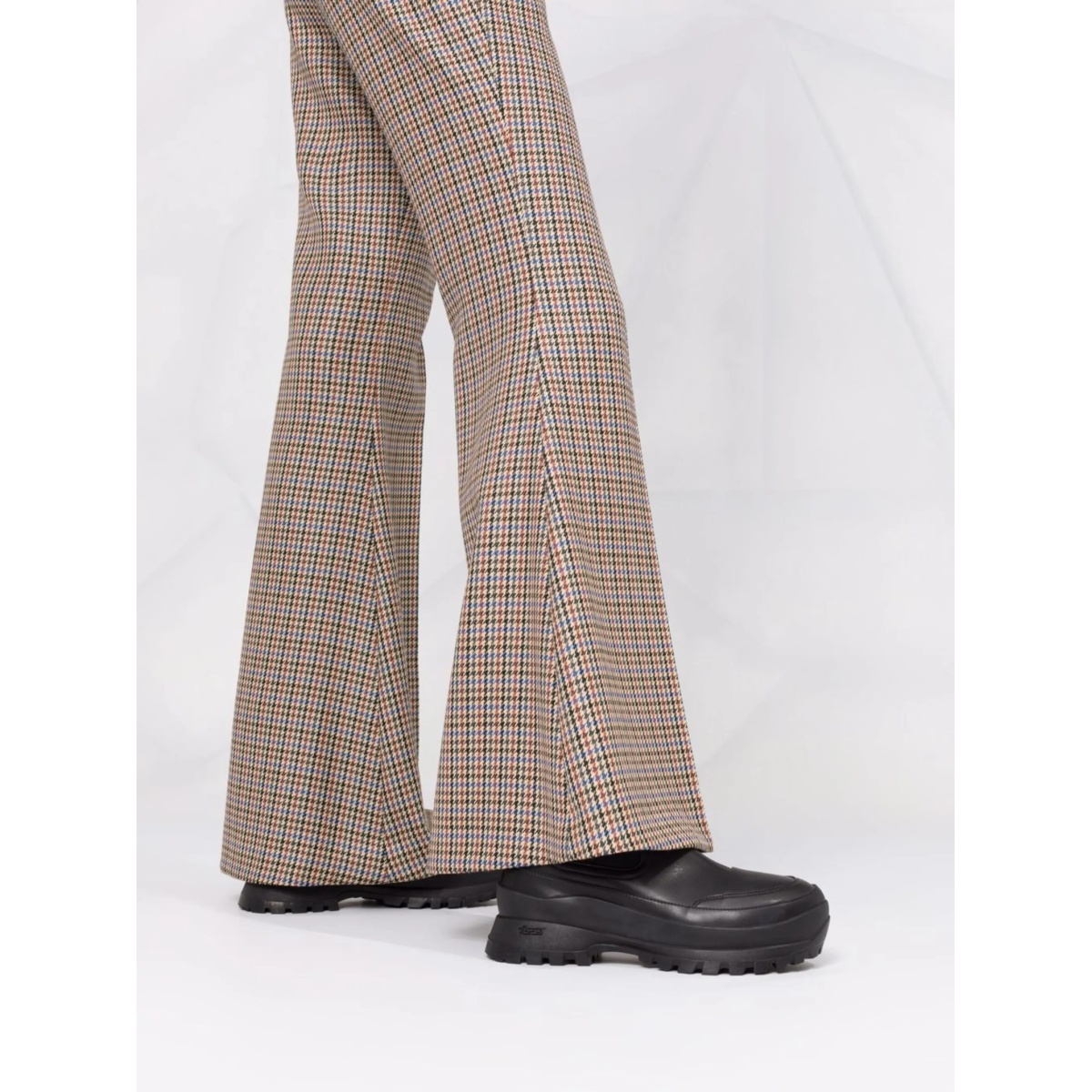 houndstooth-pattern flared trousers - Img 3