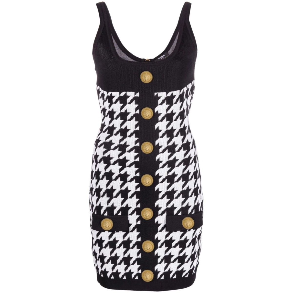 houndstooth sleeveless minidress