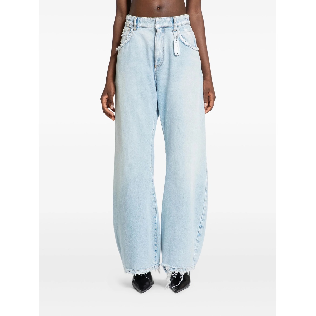 Jade frayed-hem jeans