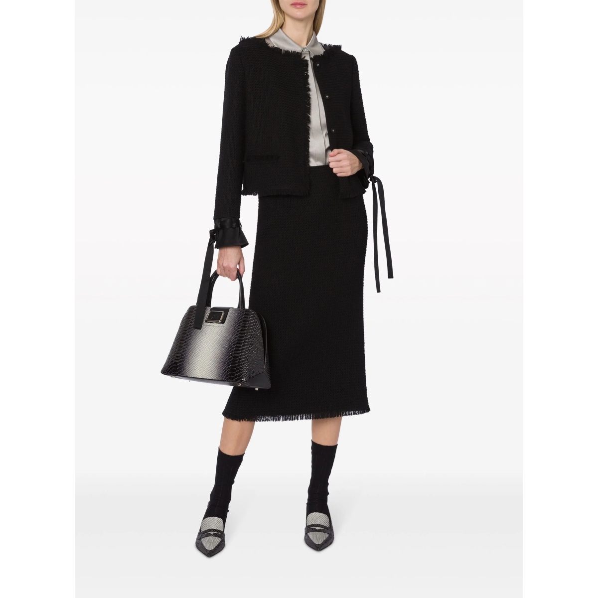 knitted virgin wool midi skirt - Img 2