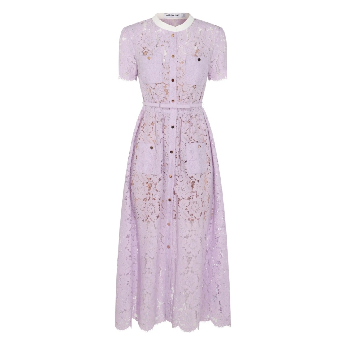 lace button-up midi dress