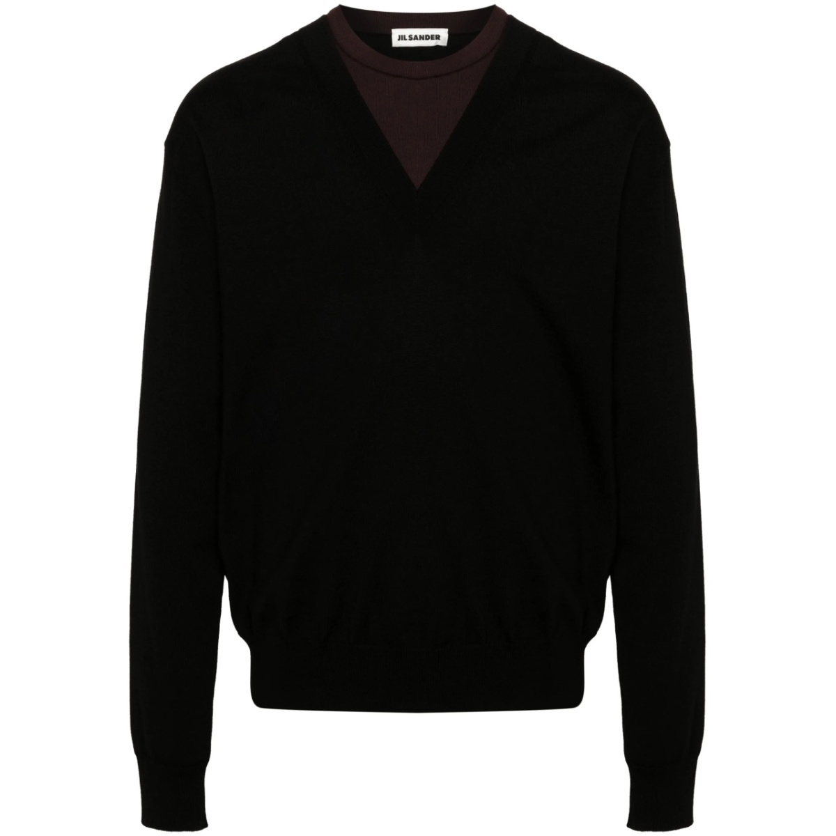 layered virgin wool-blend jumper
