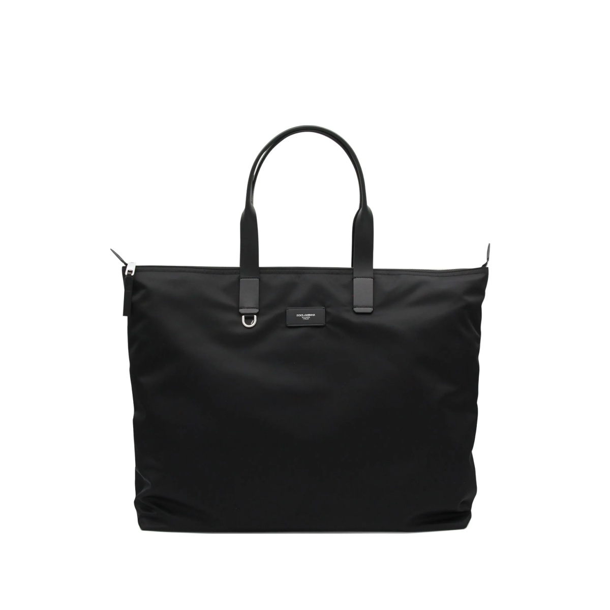 leather-handle zipped tote bag