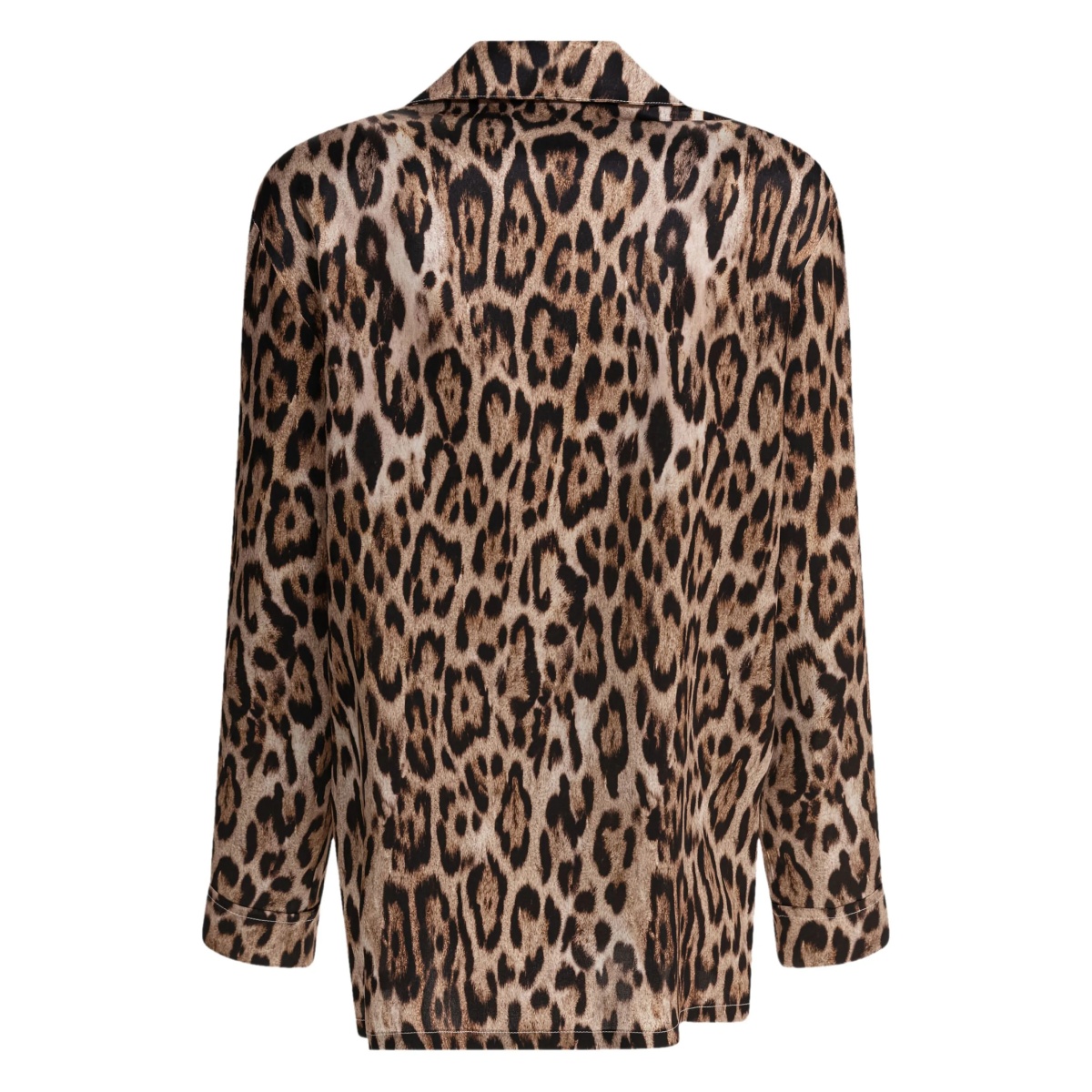 leopard-print button-down blouse - Img 3