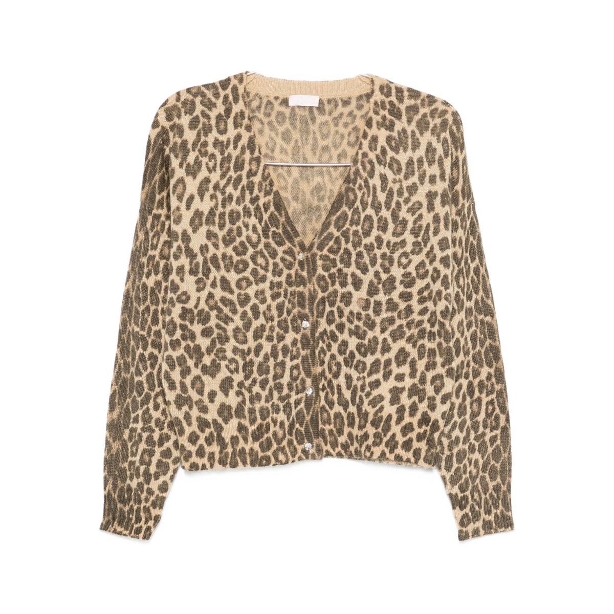 leopard-print buttoned cardigan