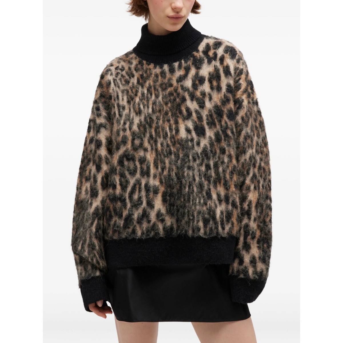 leopard-print turtleneck sweater - Img 3