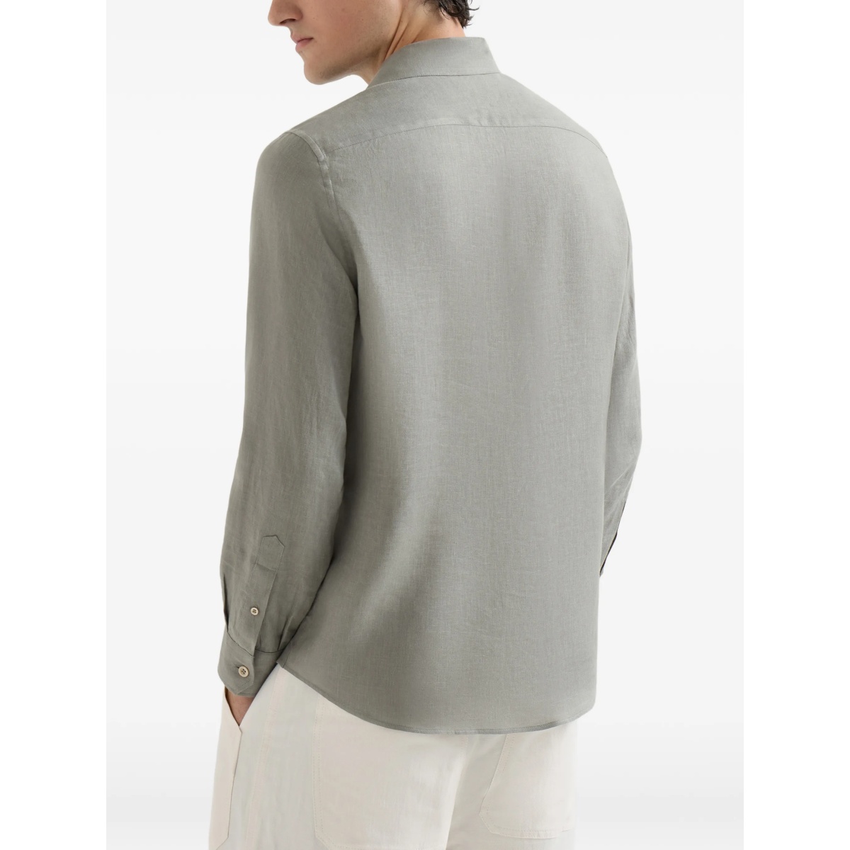 linen easy fit shirt with chest pockets - Img 4