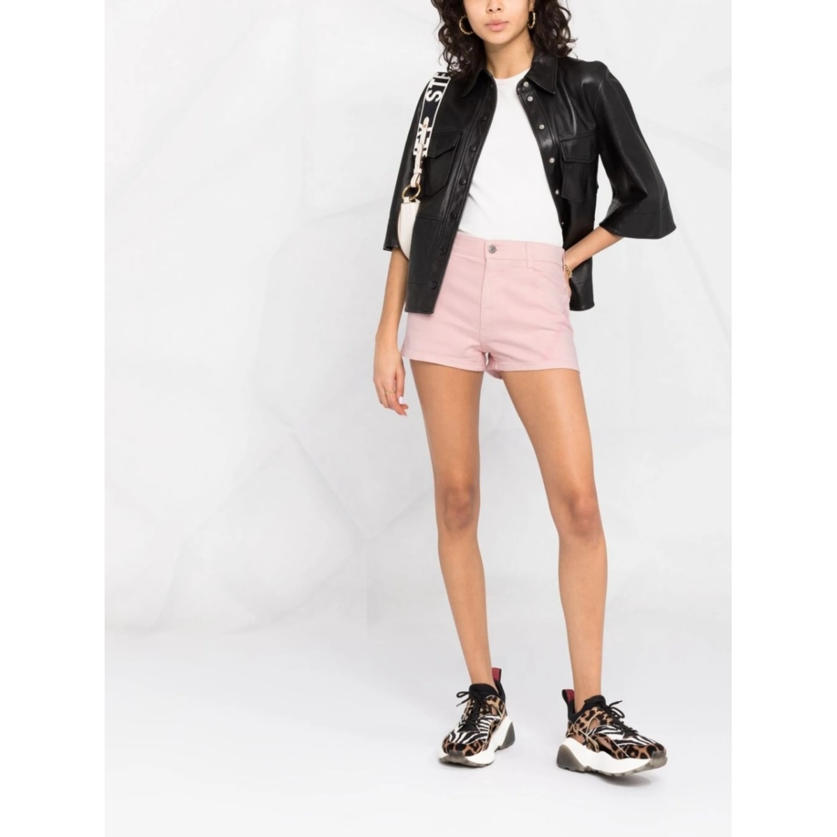 logo-appliqué denim shorts - Img 2
