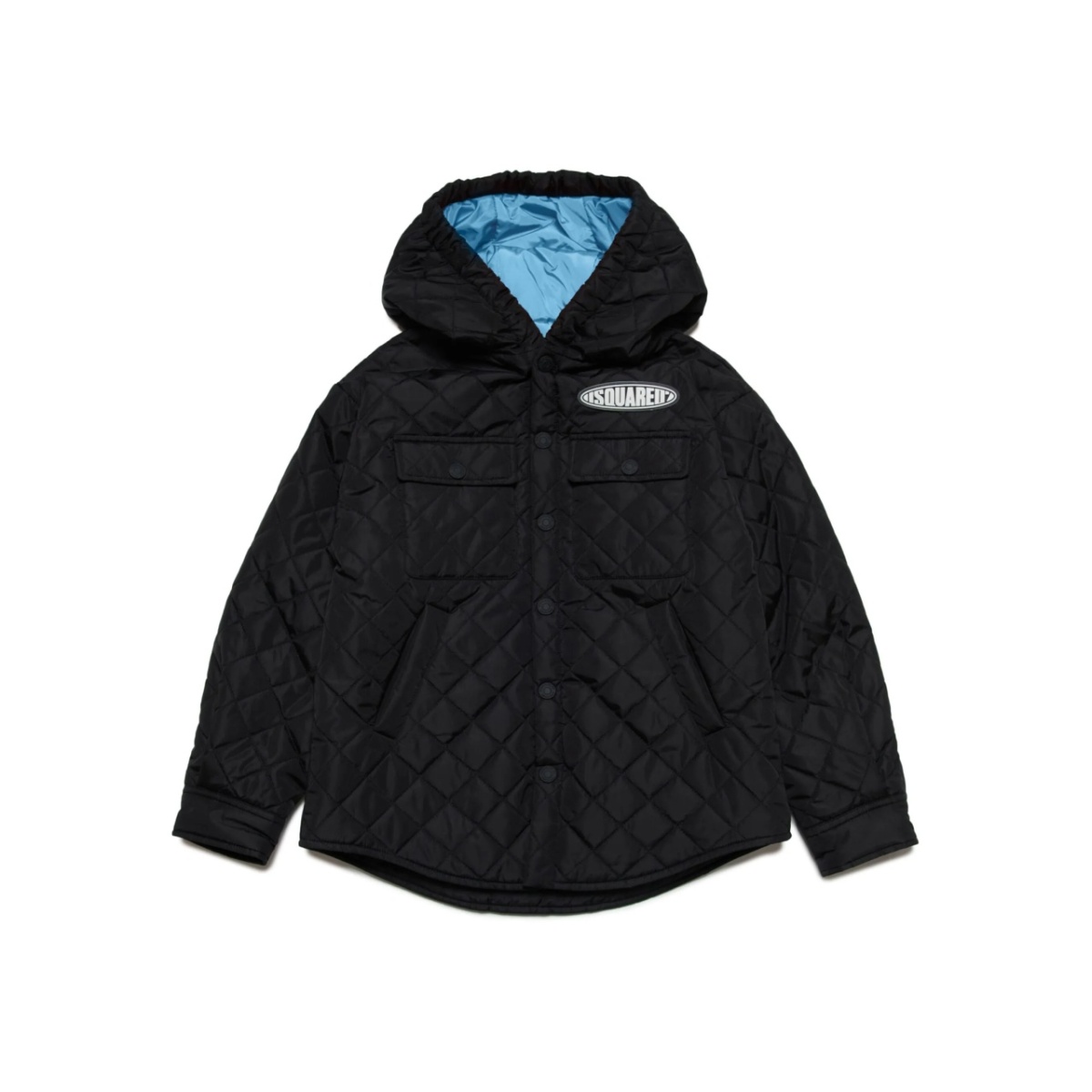 logo-appliqué diamond-quilted jacket