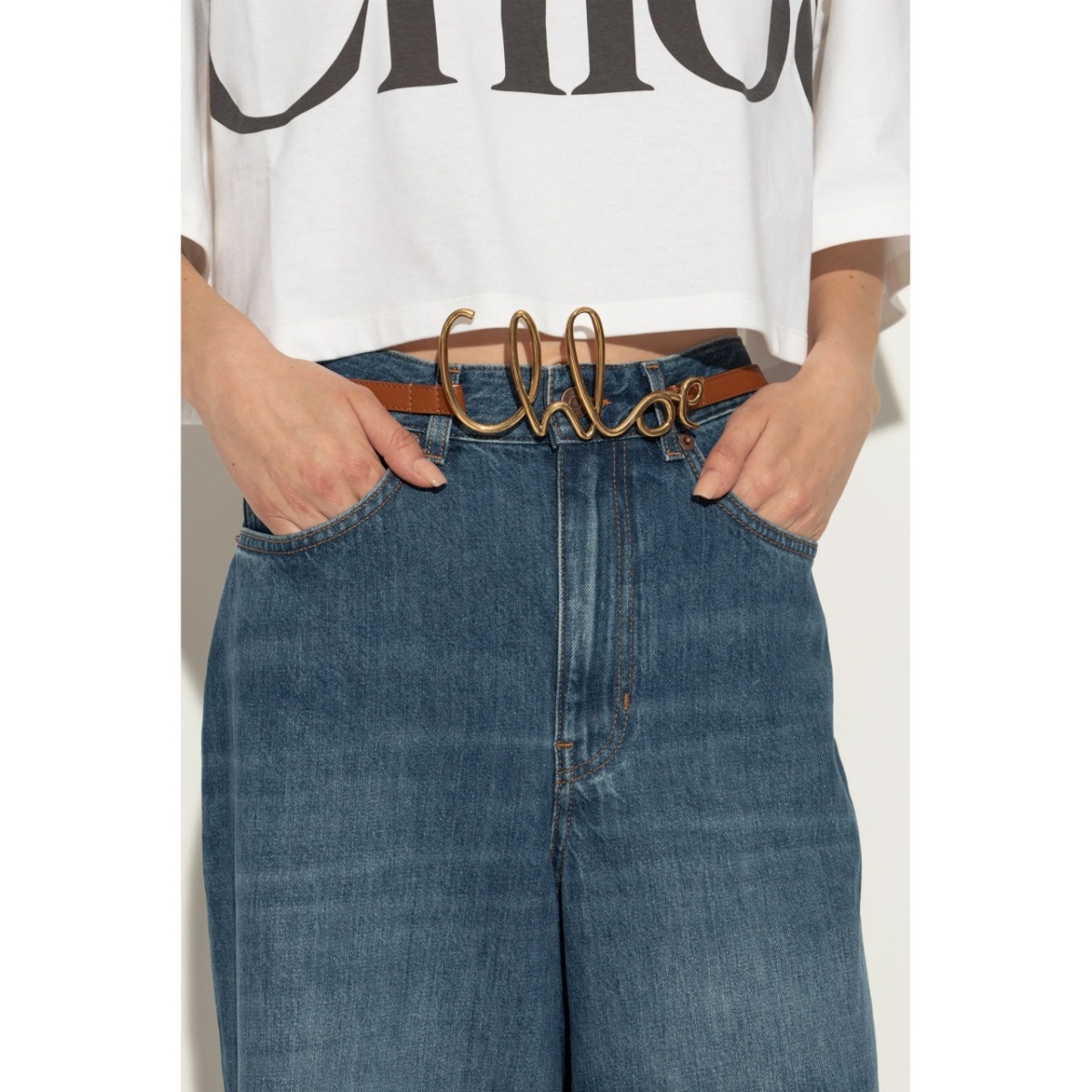 logo buckle leather belt - Img 2