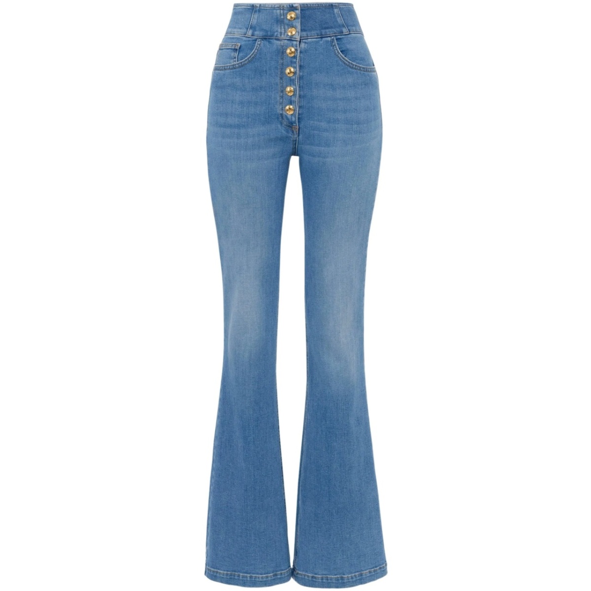 logo-button flared jeans