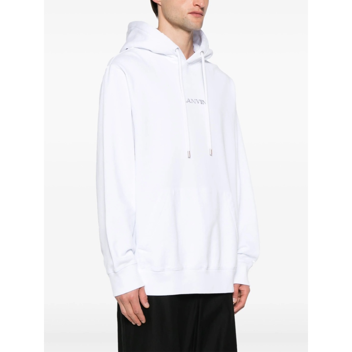 logo-embroidered cotton hoodie - Img 4