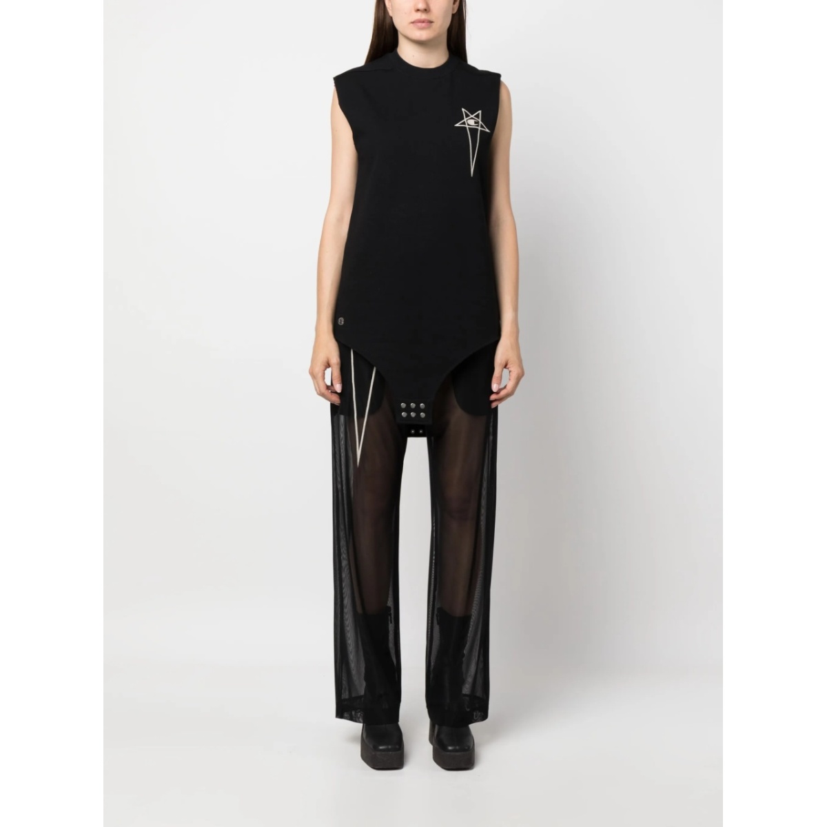 logo-embroidered cotton tank top - Img 2