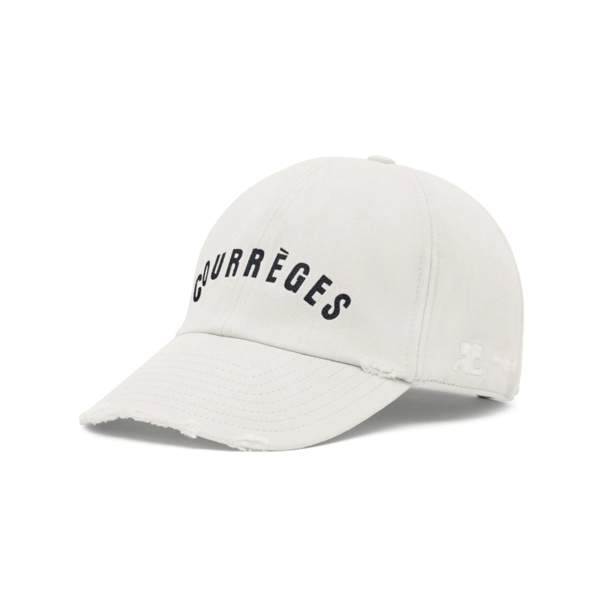 logo-embroidered distressed cap