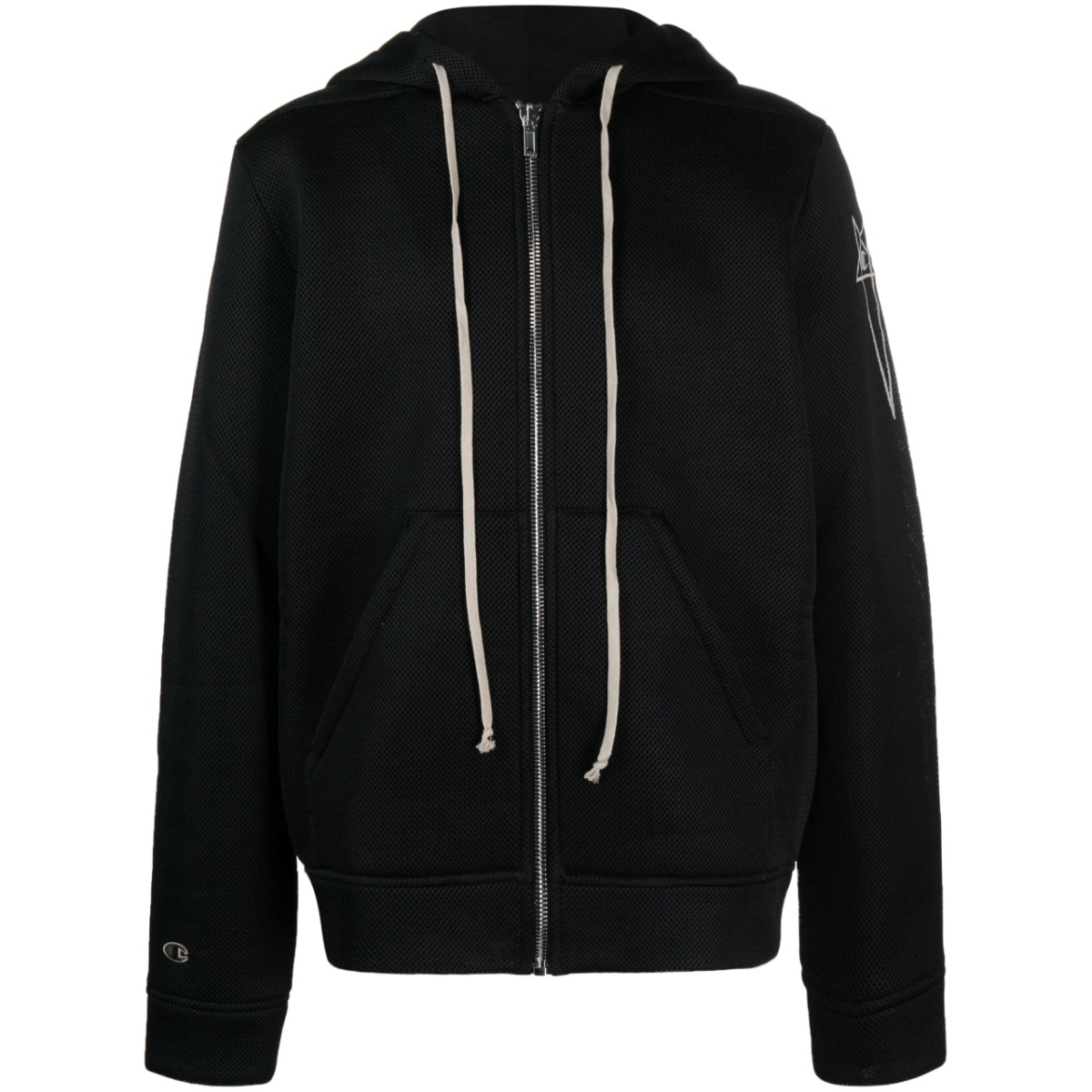 logo-embroidered mesh jacket