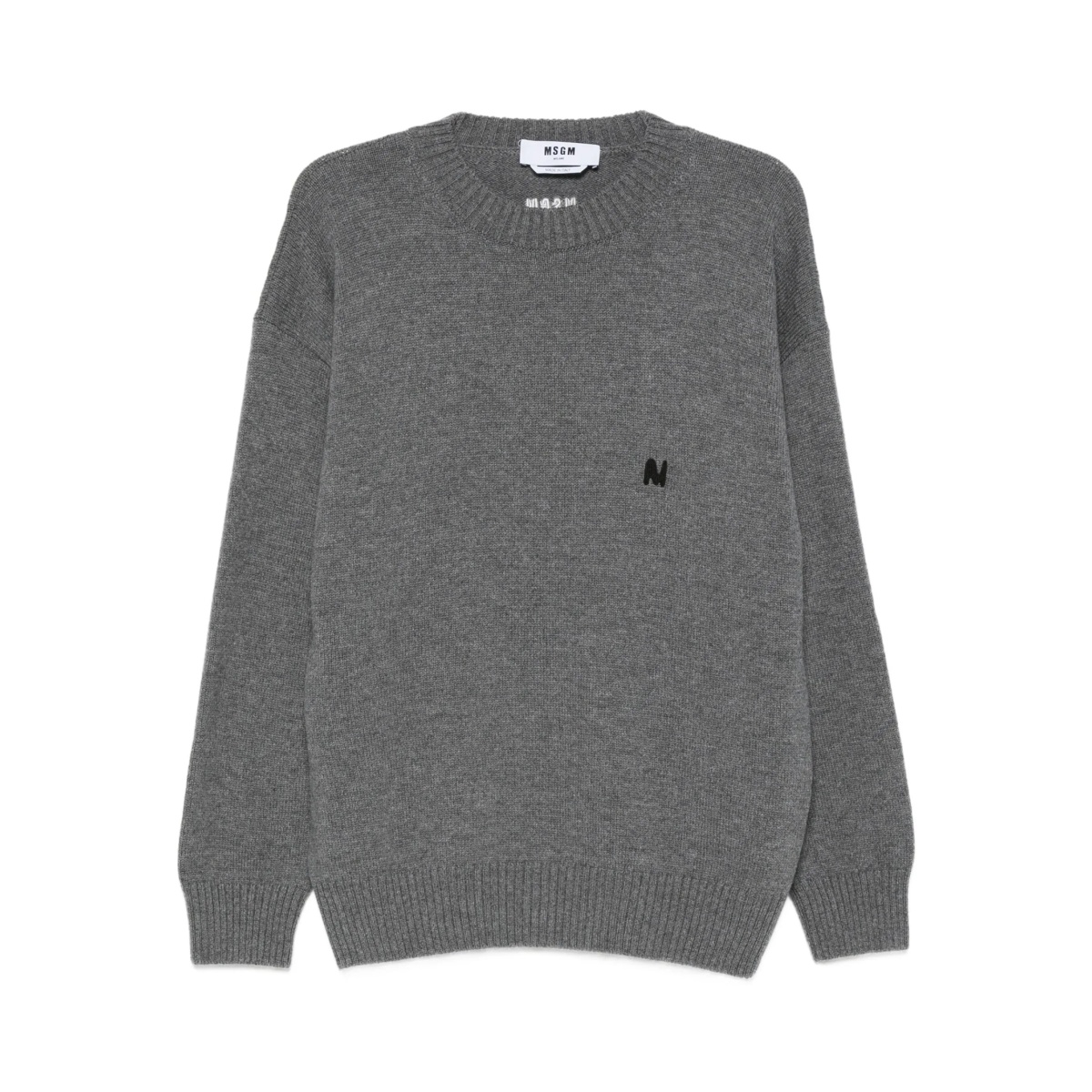 logo-embroidered wool sweater
