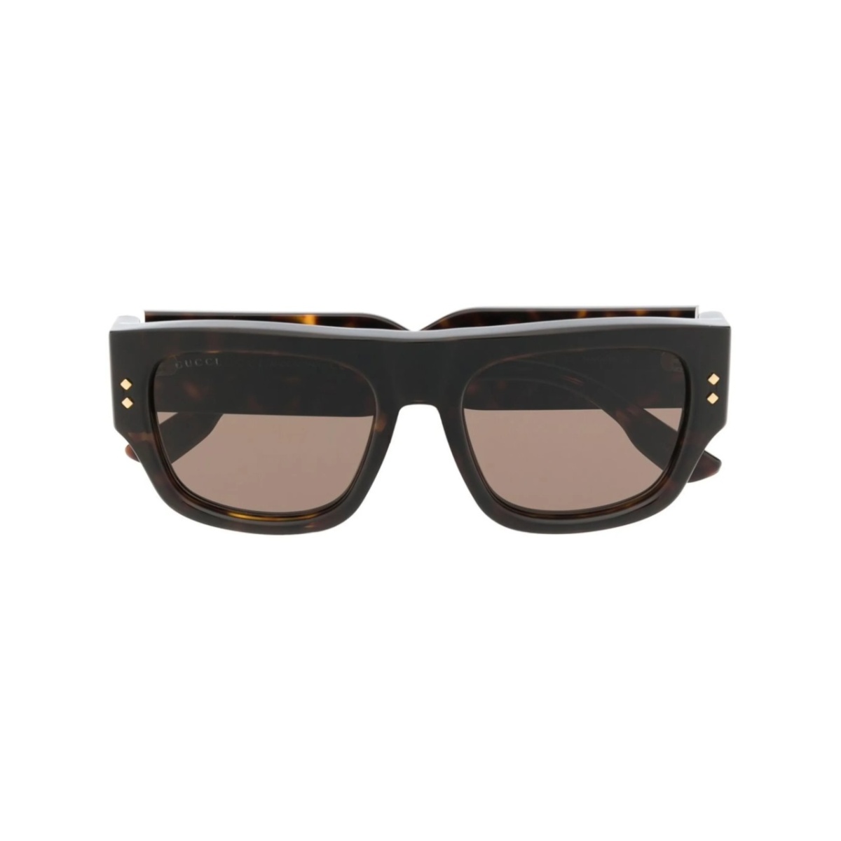 logo-lettering square-frame sunglasses