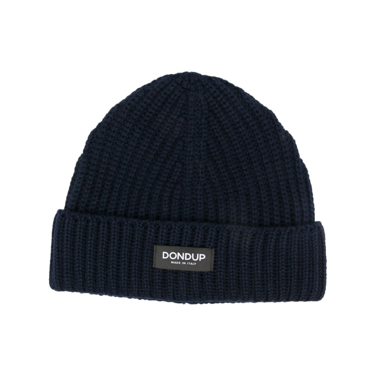 logo-patch ribbed-knit beanie
