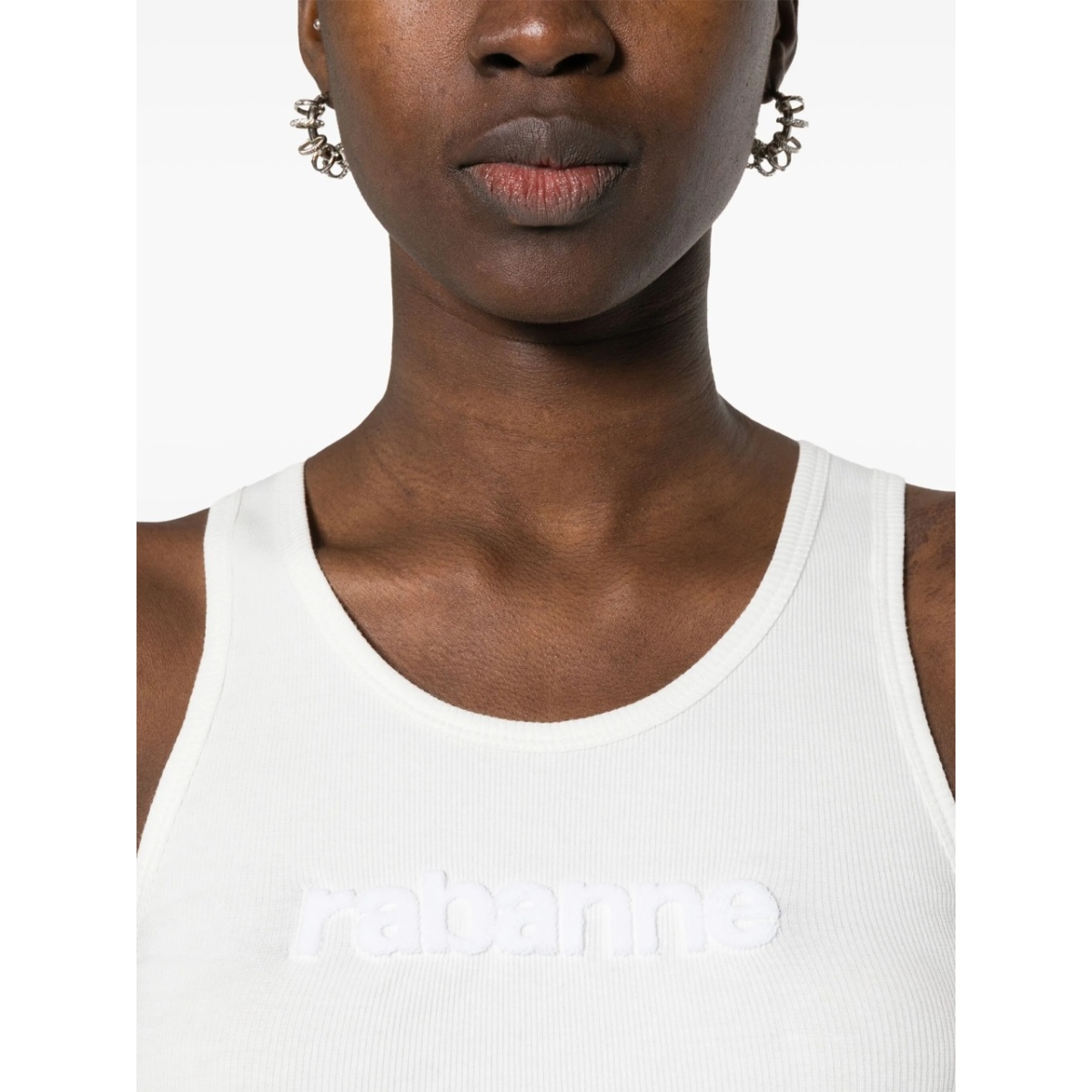 logo-patch ribbed tank top - Img 5