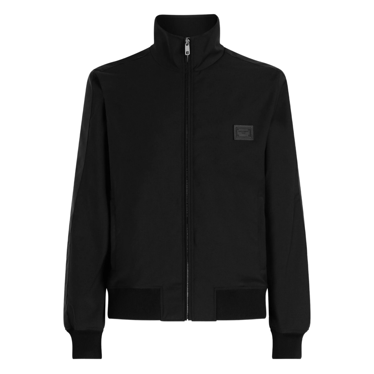 logo-patch zip-up bomber jacket