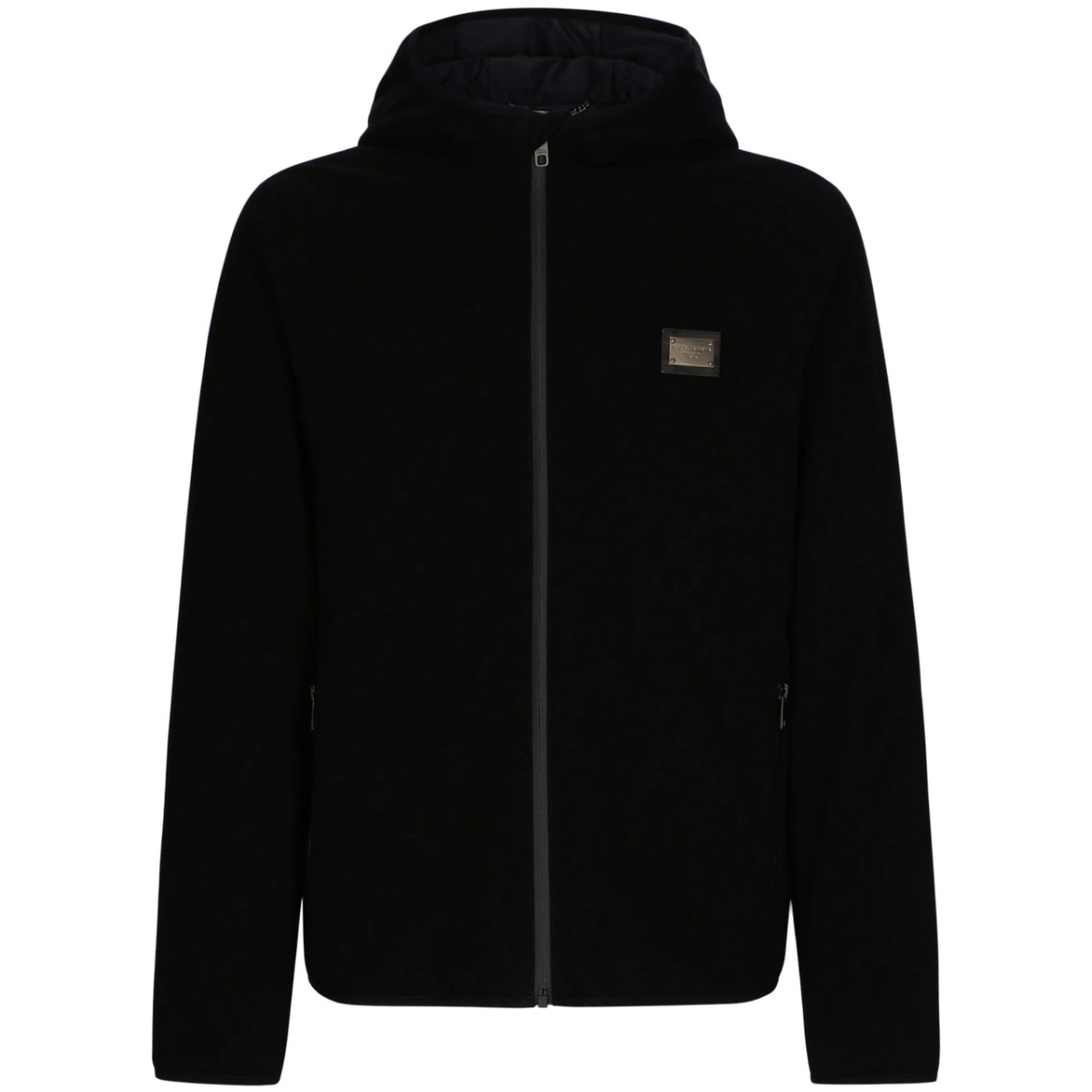 logo-plaque hooded jacket