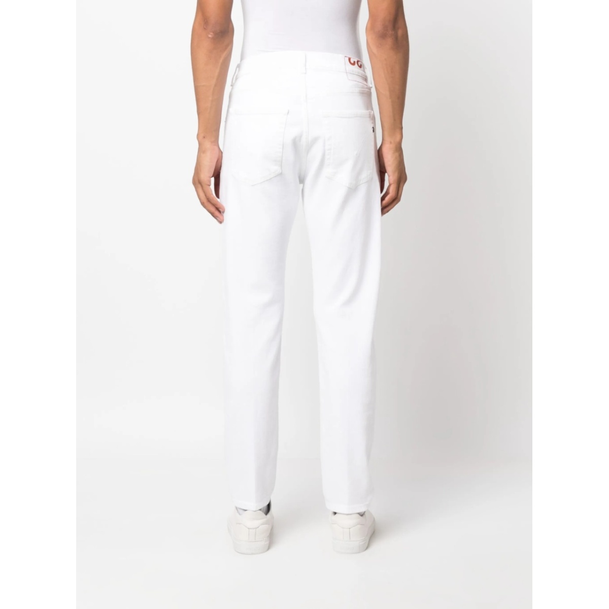 logo-plaque tapered jeans - Img 4