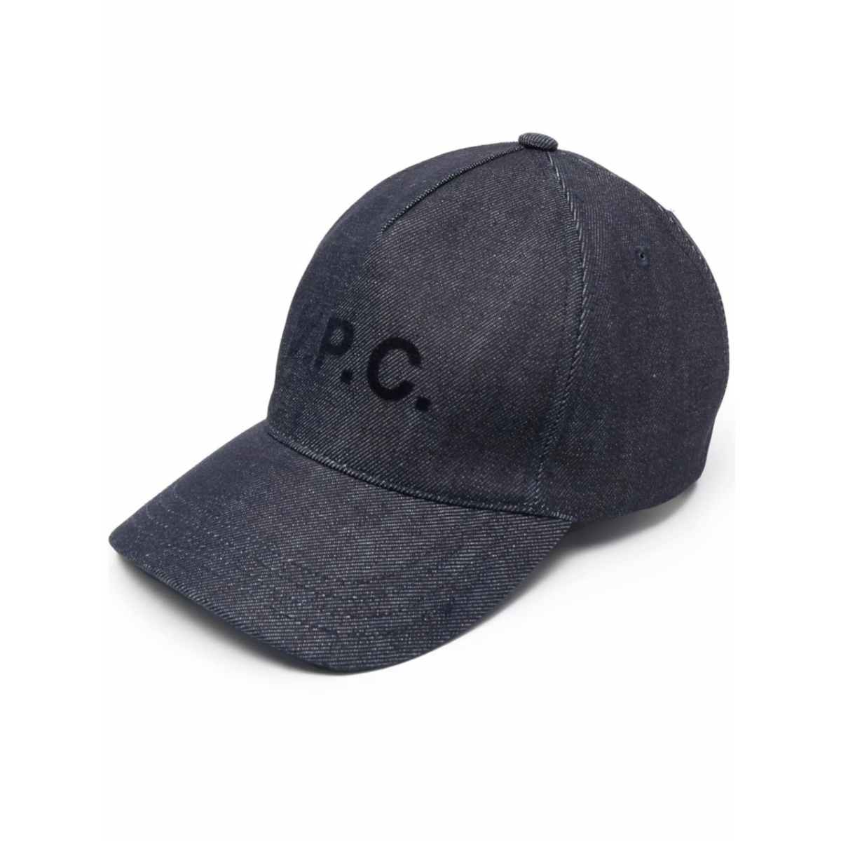 logo-print denim cap