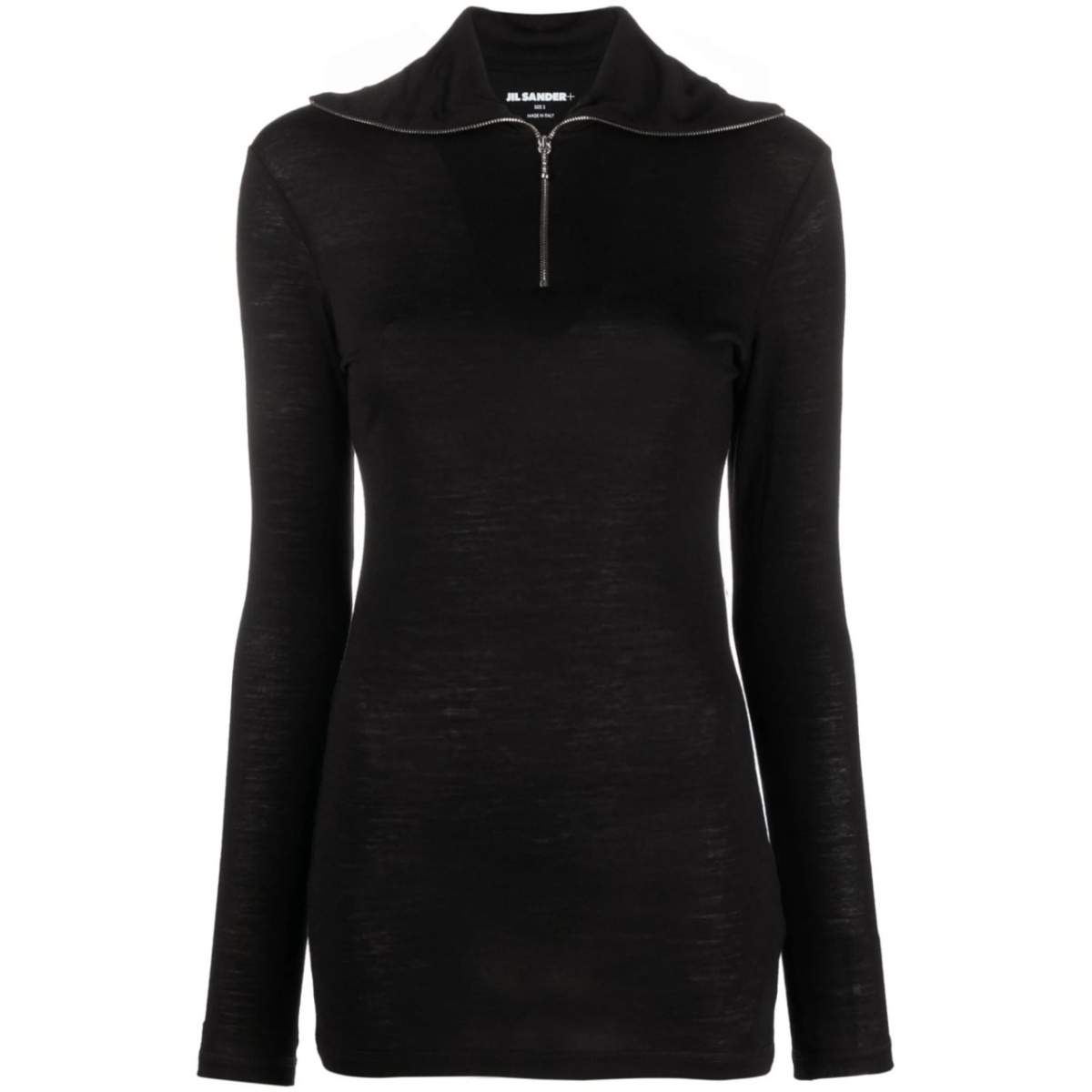 logo-print roll-neck knitted top