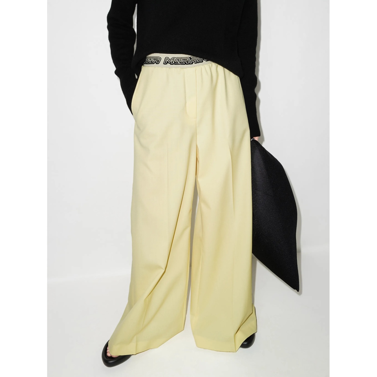 logo-waistband palazzo trousers - Img 2