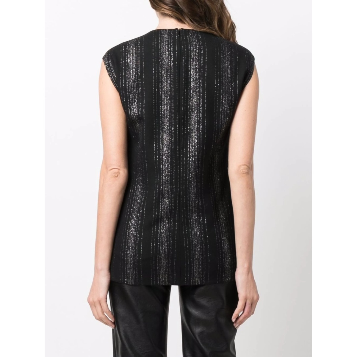 lurex striped sleeveless blouse - Img 4