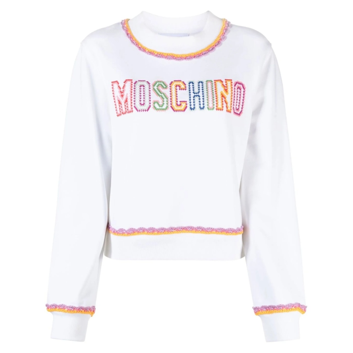 macramé-trim cotton sweatshirt